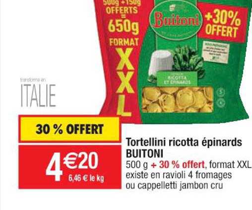 Tortellini Ricotta épinards Buitoni