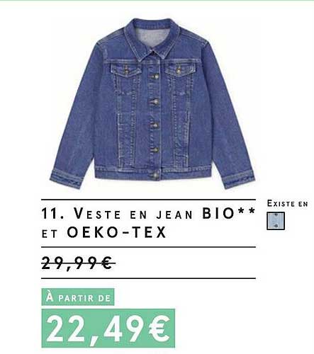 veste en jean bio et oeko-tex