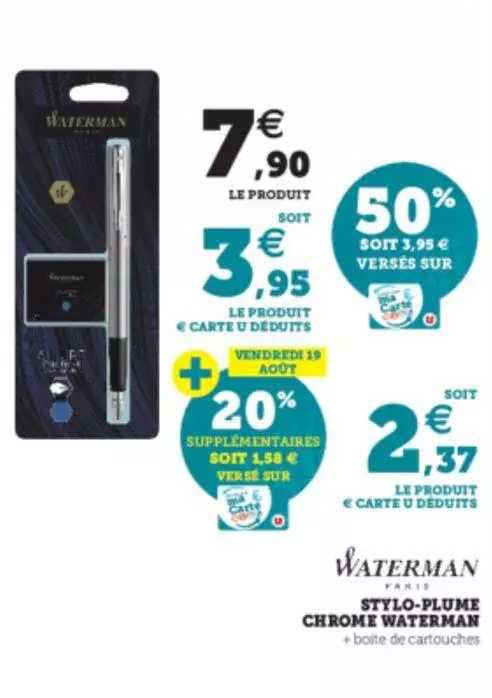 waterman stylo-plume chrome