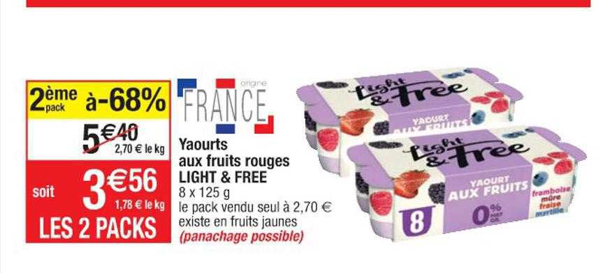Yaourts Aux Fruits Rouges Light & Free