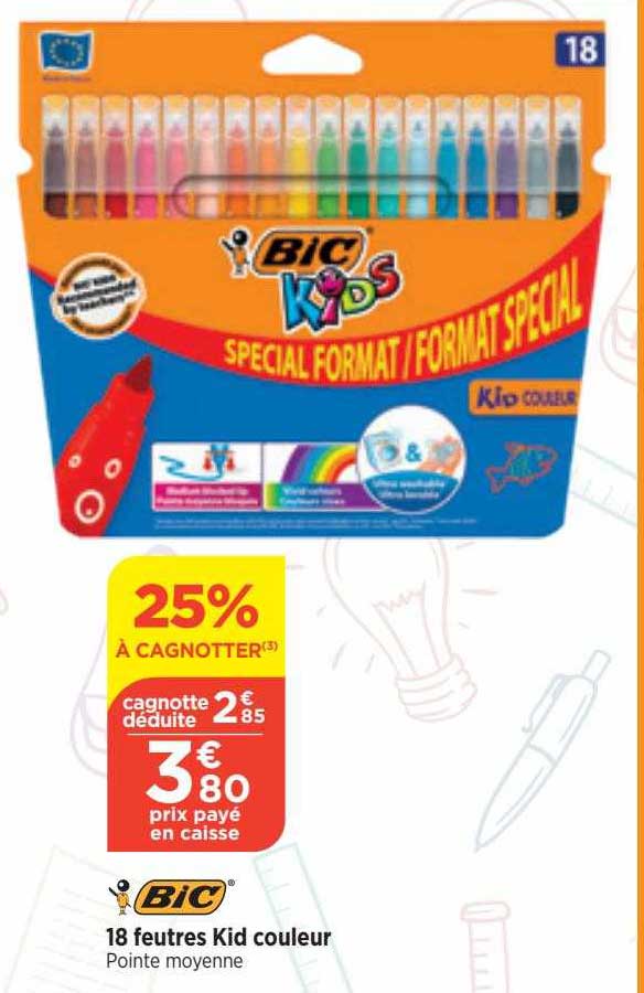 18 feutres kid couleur bic
