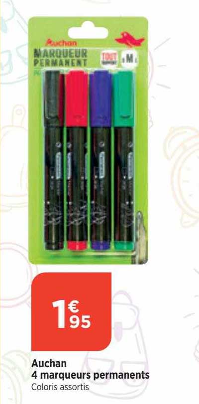 Auchan 4 Marqueurs Permanents