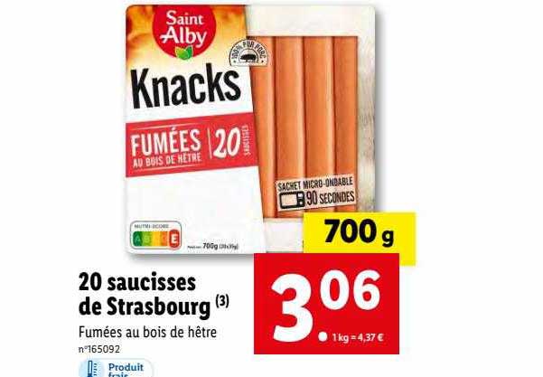 20 saucisses de strasbourg saint alby
