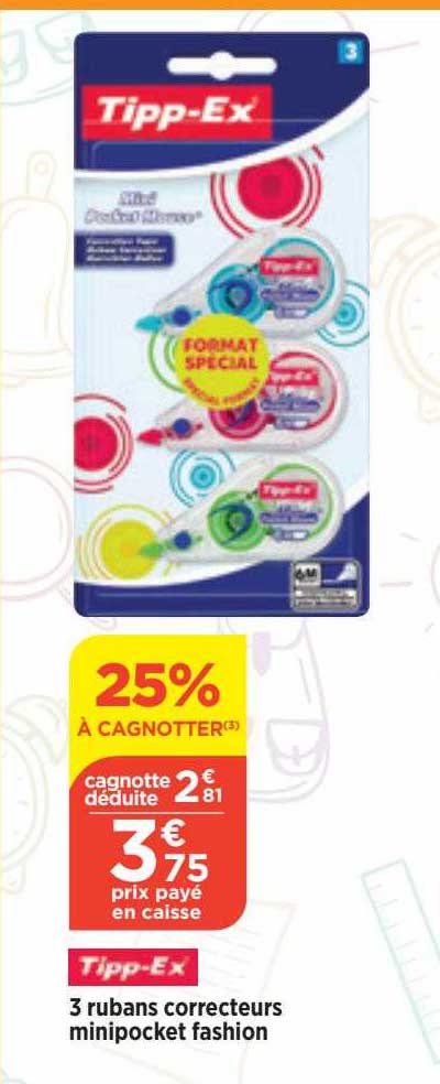 3 rubans correcteurs minipocket fashion tipp-ex