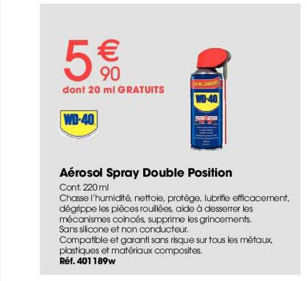 aérosol spray double position wd-40