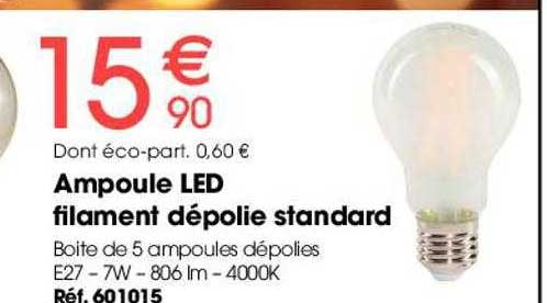 ampoule led filament dépolie standard