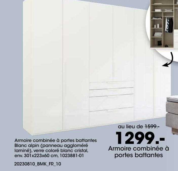 armoire combinée à portes battantes