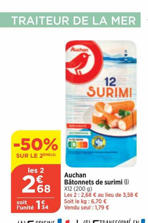 Auchan Bâtonnets De Surimi