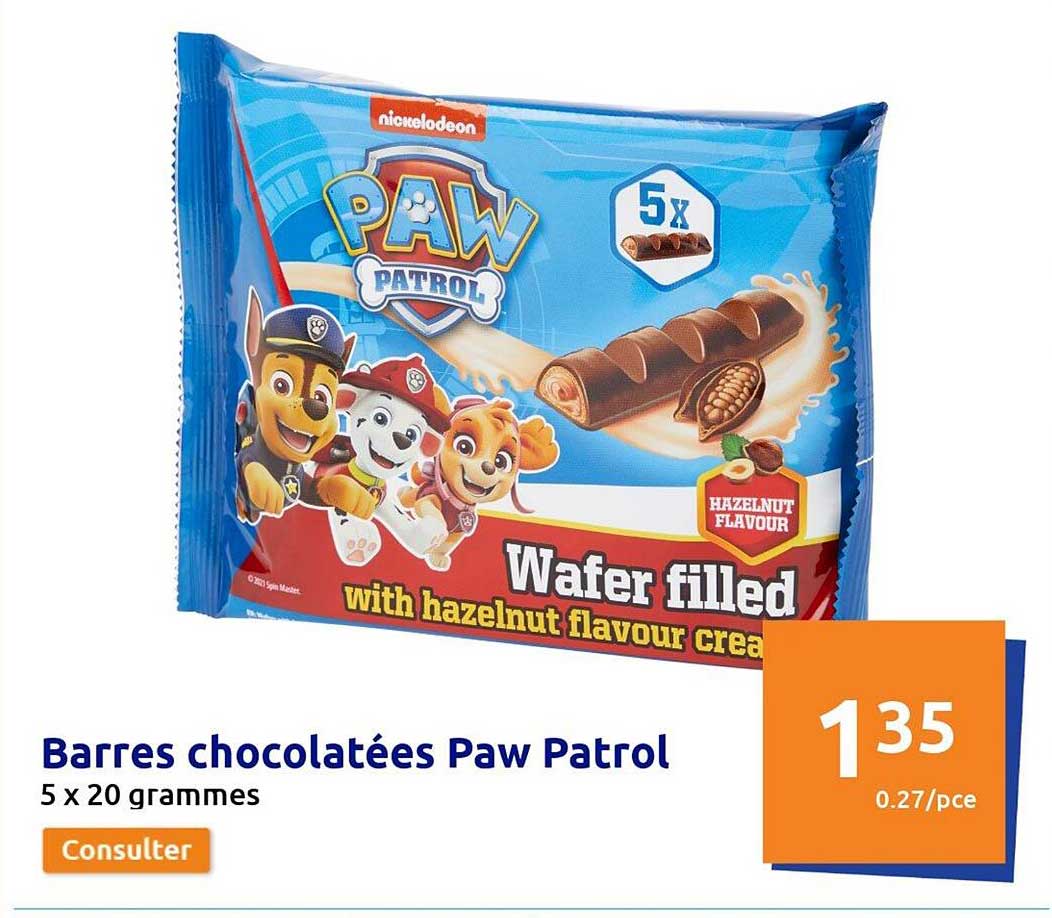 Barres Chocolatées Paw Patrol