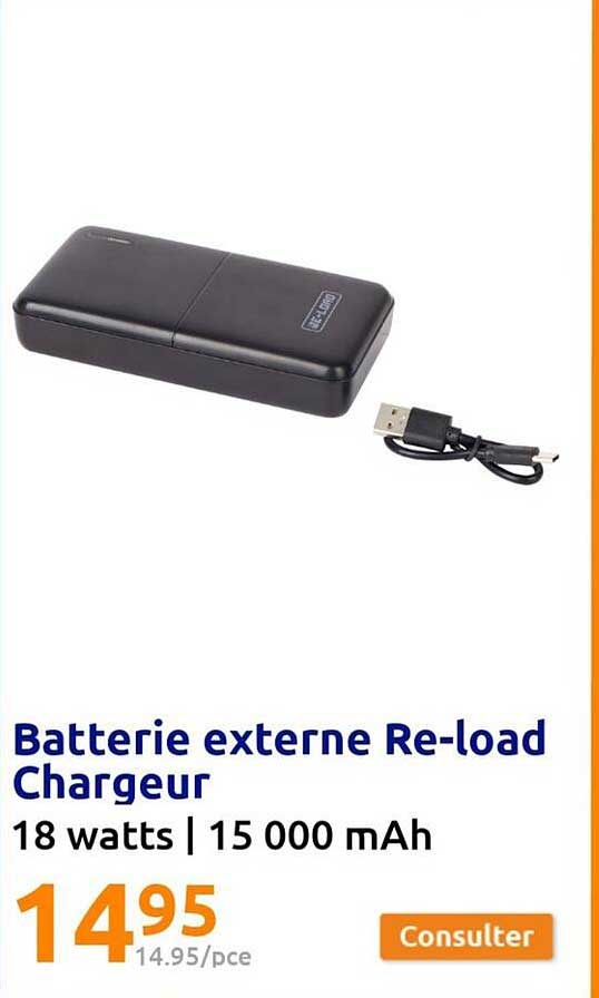 batterie externe re-load chargeur