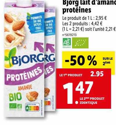 bjorg lait d'amande protéines