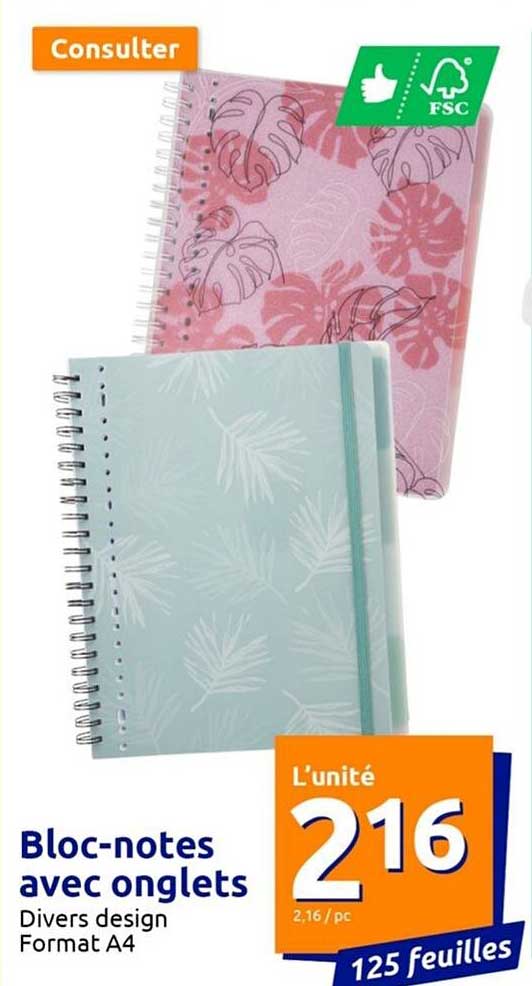 bloc-notes avec onglets