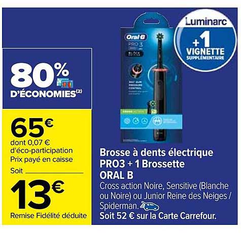 brosse à dents électrique pro. + 1 brossette oral b