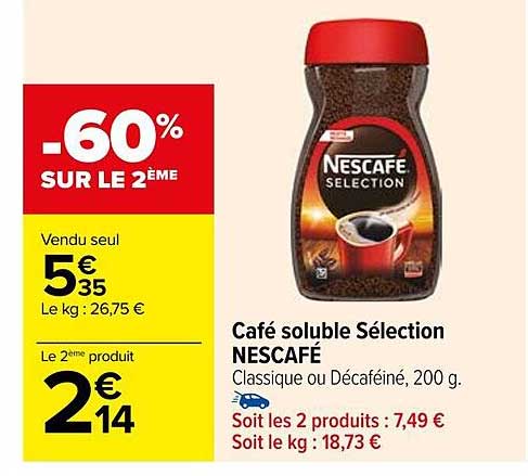 Café Soluble Sélection Nescafé