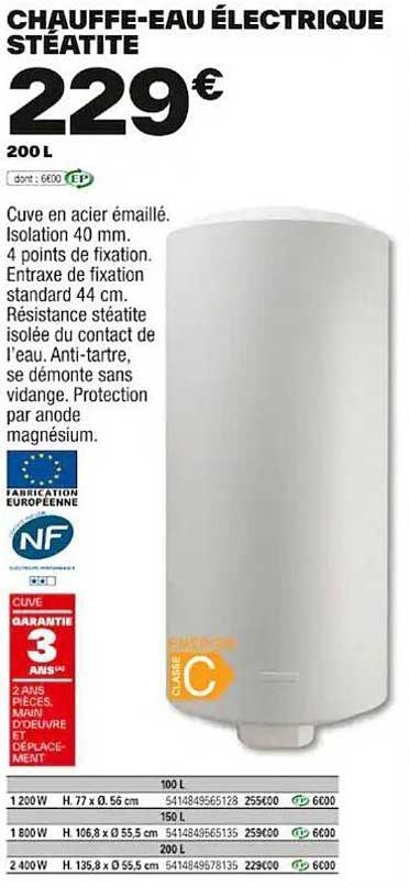 chauffe-eau électrique stéatite