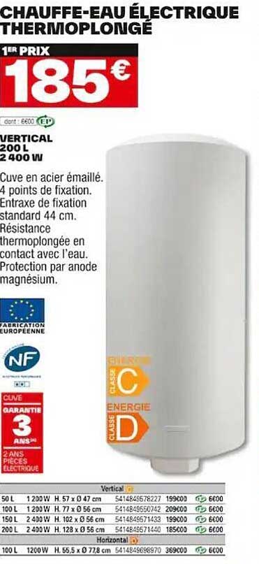 chauffe-eau électrique thermoplongé