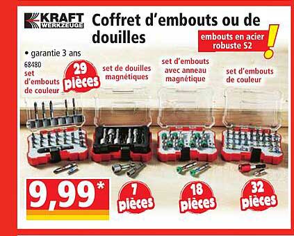 coffret d'embouts ou de douilles kraft werkzeuge