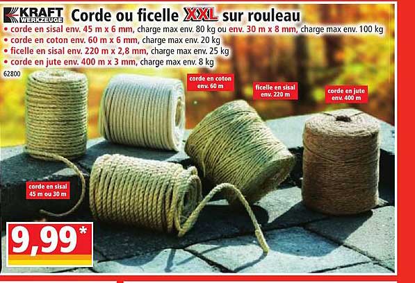 corde ou ficelle xxl sur rouleau kraft werkzeuge