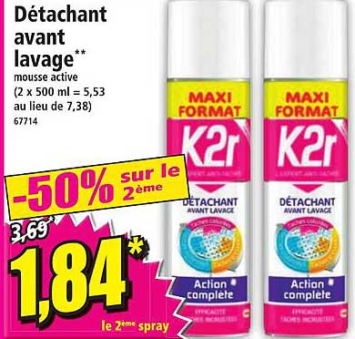 détachant avant lavage k2r