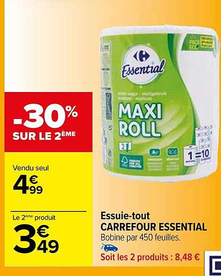 essuie-tout carrefour essential