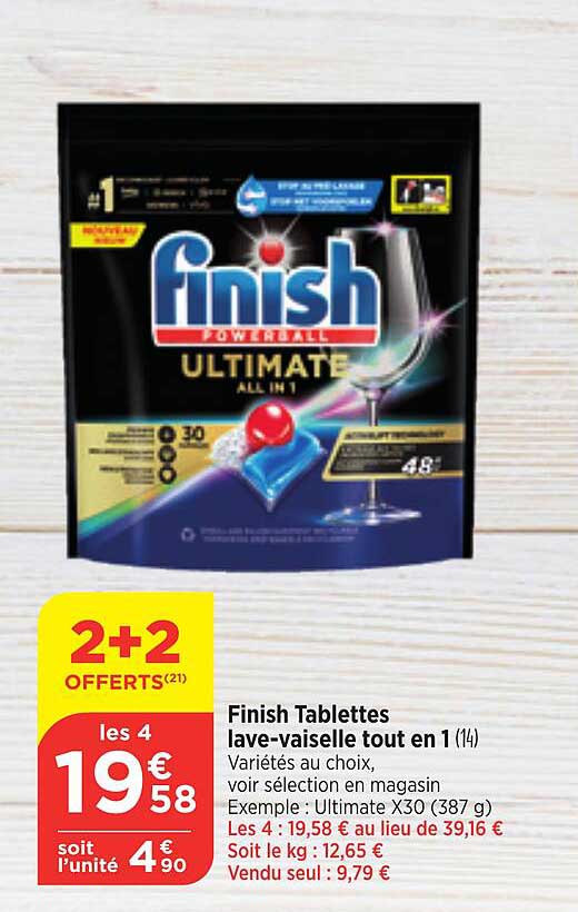 finish tablettes lave-vaisselle tout en 1