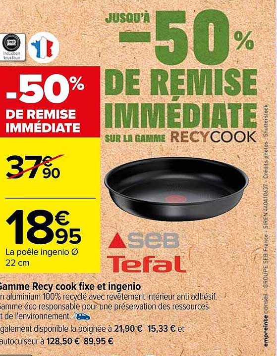 Gamme Recy Cook Fixe Et Ingenio Seb, Tefal
