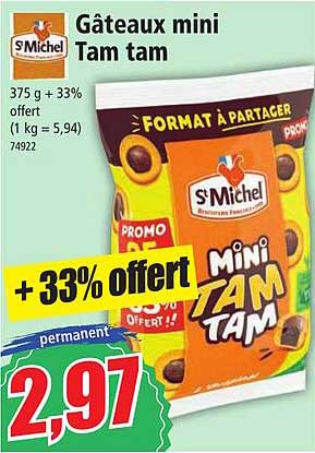 Gâteaux Mini Tam Tam St Michel