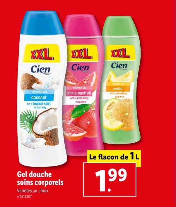gel douche soins corporels cien