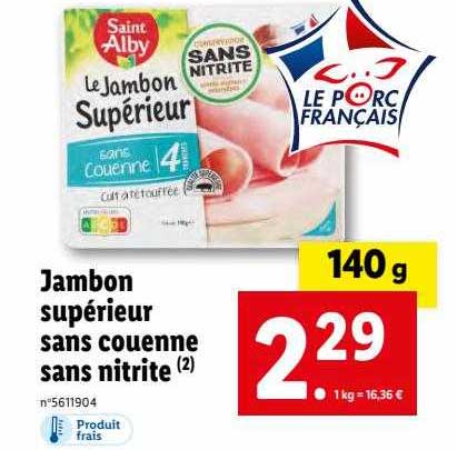 jambon supérieur sans couenne sans nitrite saint alby