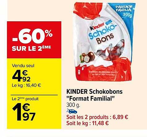 kinder schokobons "format familial"