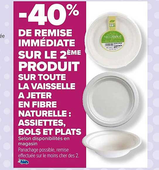 la vaisselle à jeter en fibre naturelle : assiettes, bols et plats