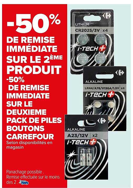 Le Deuxième Pack De Piles Boutons Carrefour