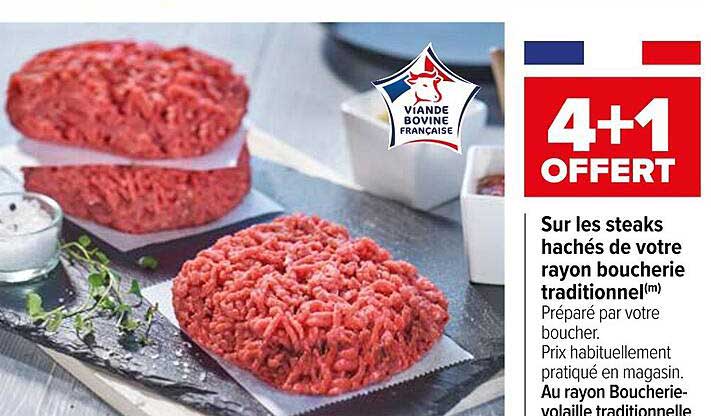 les steaks hachés de votre rayon boucherie traditionnel