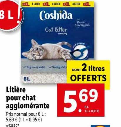 Litière Pour Chat Agglomérante Coshida