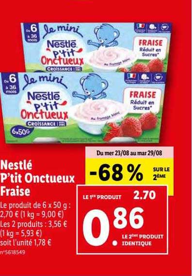 Nestlé P'tit Onctueux Fraise