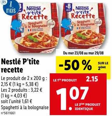 nestlé p'tite recette
