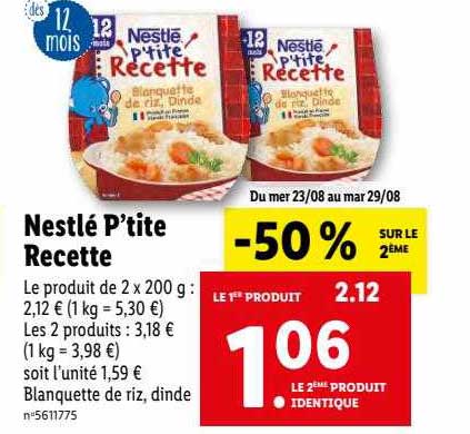nestlé p'tite recette