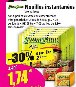 nouilles instantanées aromatisées yum yum