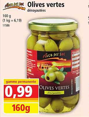 olives vertes dénoyautées finca del sol
