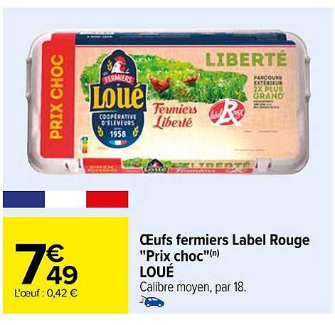 œufs fermiers label rouge "prix choc" loué