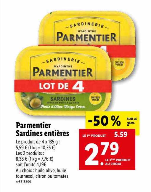 Parmentier Sardines Entières