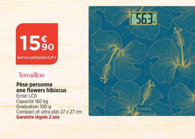 pèse personne one flowers hibiscus terraillon