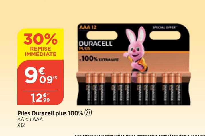 Piles Duracell Plus 100%