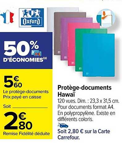 protège-documents hawaï oxford