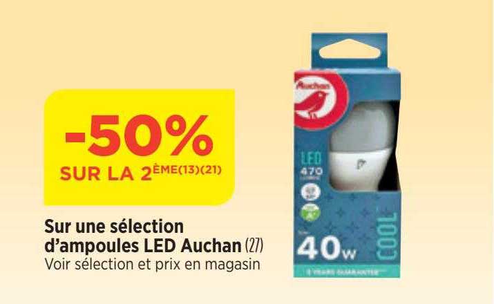 sélection d'ampoules led auchan