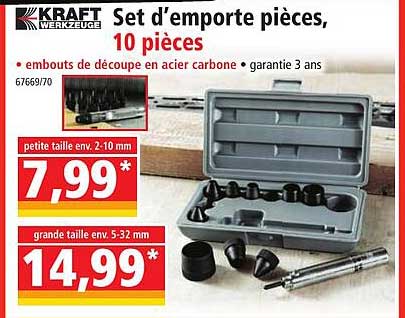set d'emporte pièces, 10 pièces kraft werkzeuge