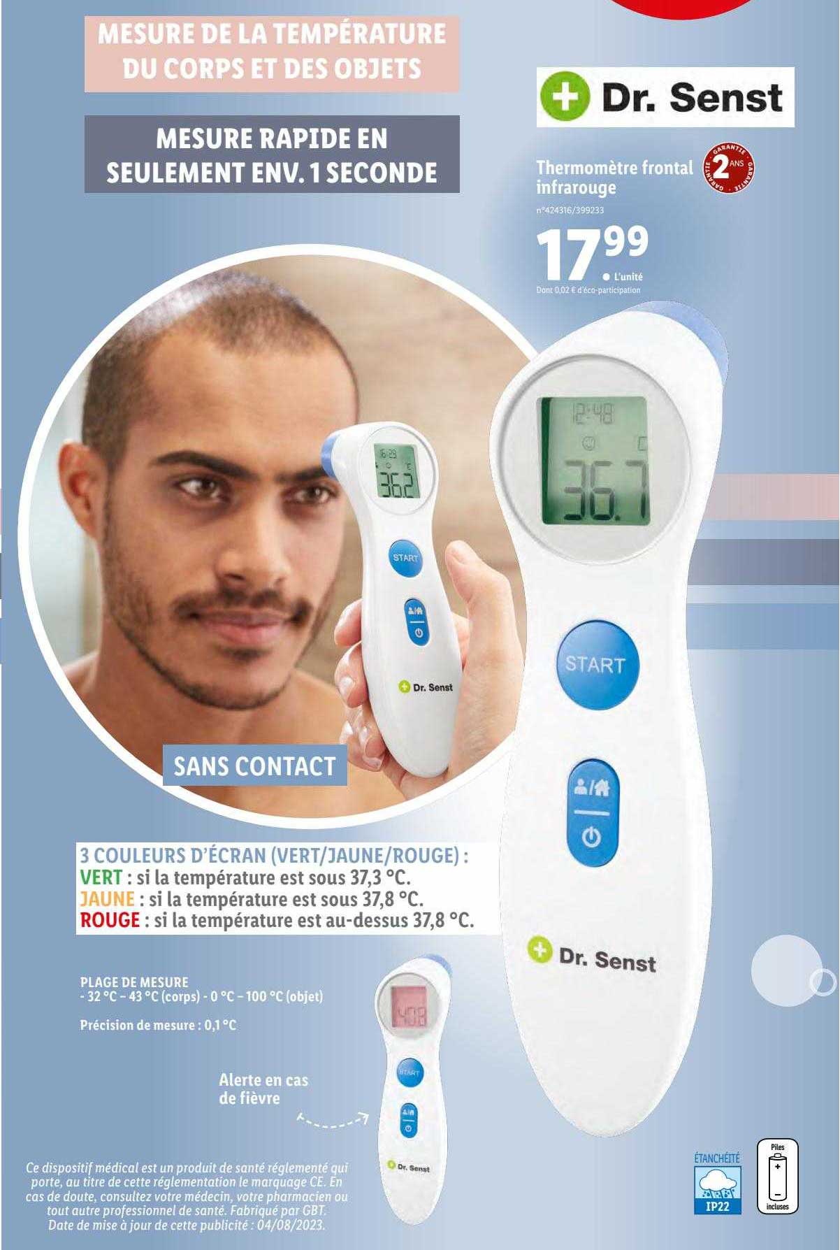 thermomètre frontal infrarouge dr. senst