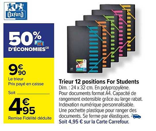 trieur 12 positions for students oxford