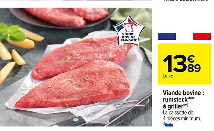 viande bovine : rumsteck***à griller
