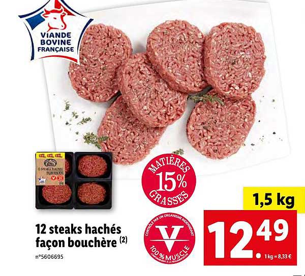 12 steaks hachés façon bouchère